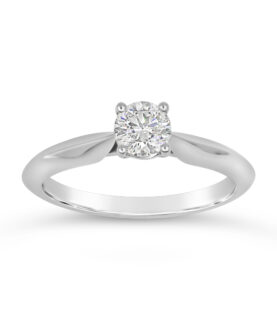 ROUND SINGLE STONE  KNIFE EDGE SHANK RING (WRF)