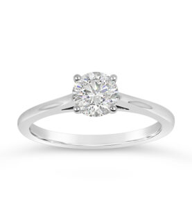 SINGLE STONE NARROW SHANK HAND WIRED RING
