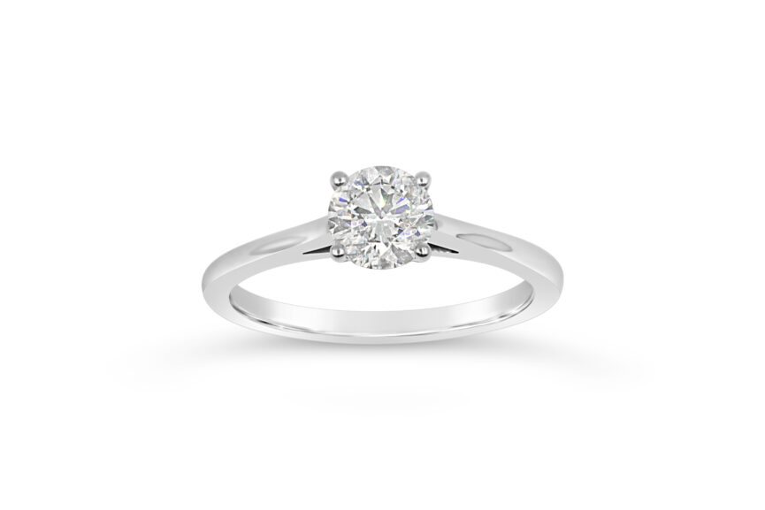 SINGLE STONE NARROW SHANK HAND WIRED RING