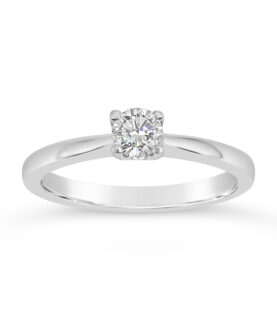 SINGLE STONE ROUND U SHAPED RING (WRF)