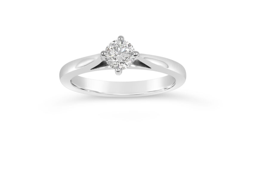 ROUND COMPASS SET SINGLE STONE RING(WRF)