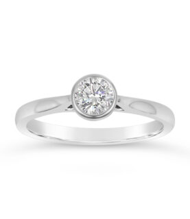 ROUND RUBOVER SINGLE STONE RING