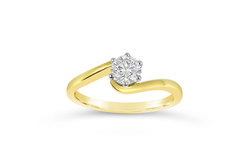6 CLAW SINGLE STONE X/OVER RING
