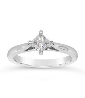 PRINCESS COMPASS SET SINGLE STONE RING(WRF)
