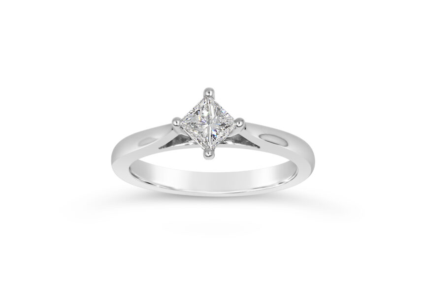 PRINCESS COMPASS SET SINGLE STONE RING(WRF)