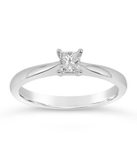 PRINCESS CUT SINGLE STONE RING(WRF)