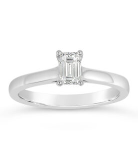EMERALD CUT PARALLEL SHANK RING