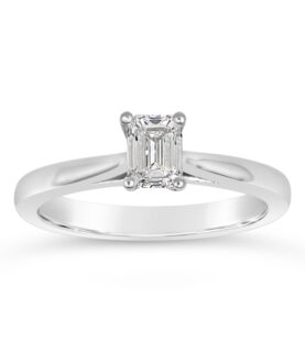 SINGLE STONE HIGH SET EMERALD RING