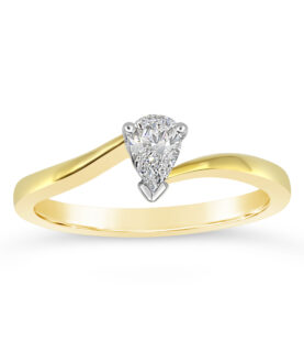 PEAR SHAPE SINGLE STONE CROSSOVER