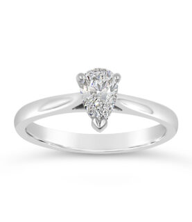 U SHAPE PEAR SHAPE SINGLE STONE RING