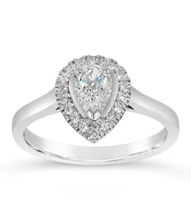 Pear Shape Micro Halo Single Stone