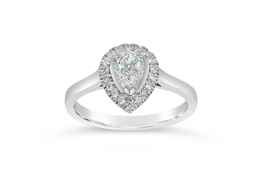 Pear Shape Micro Halo Single Stone