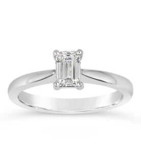 EMERALD  CUT SINGLE STONE RING