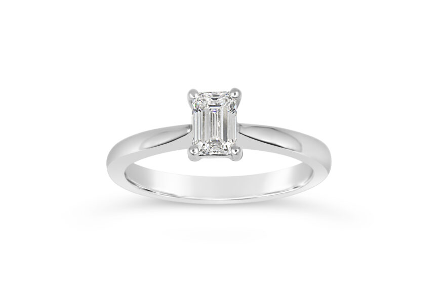 EMERALD  CUT SINGLE STONE RING