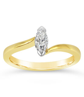 Marquise Single Stone X/Over Ring