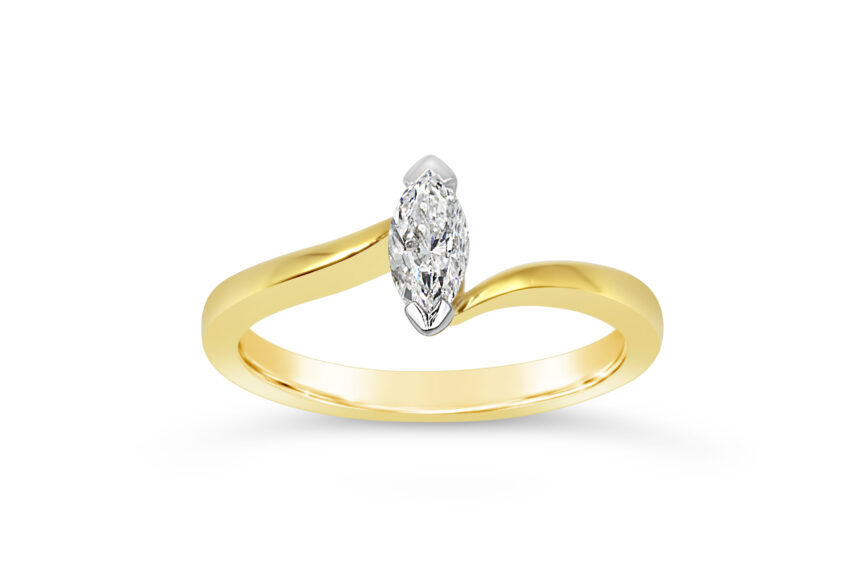 Marquise Single Stone X/Over Ring