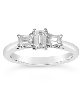 3 STONE EMERALD CUT RING (WRF)