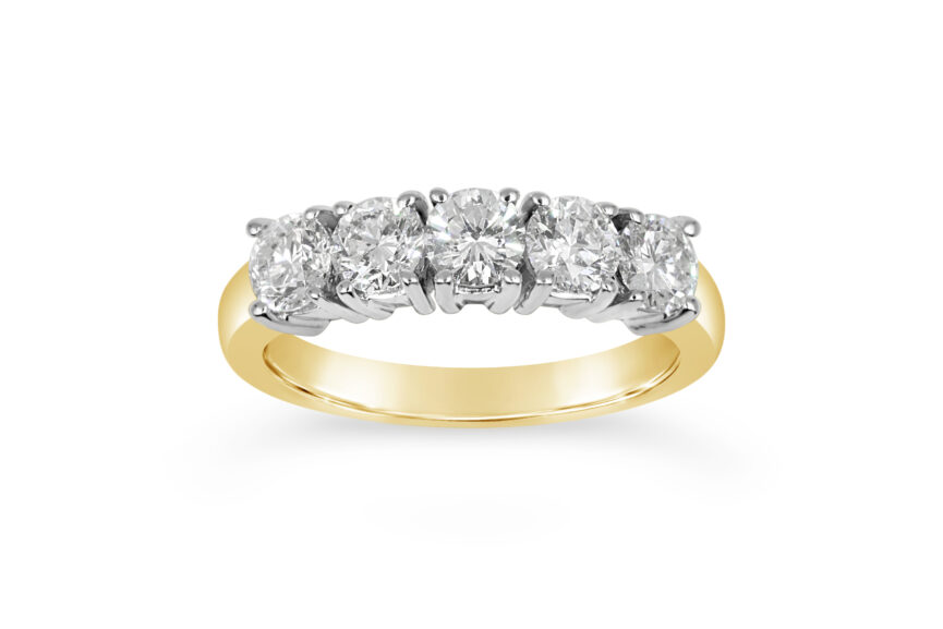 5 STONE 1/2 ETERNITY RING - Image 4