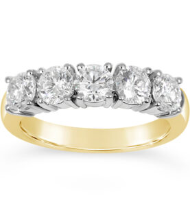 5 STONE 1/2 ETERNITY RING