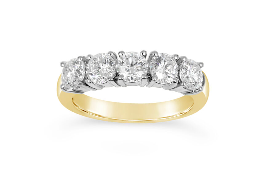 5 STONE 1/2 ETERNITY RING