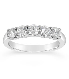 5 Stone Half Eternity Ring - shared claw single gallery