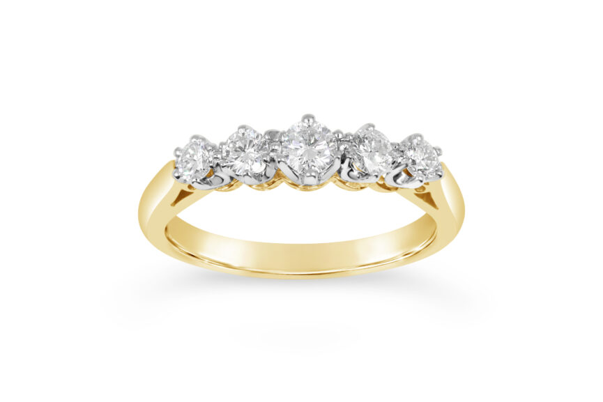 5 STONE CLAW SET RING