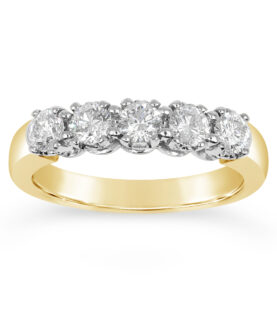 5 STONE 1/2 ETERNITY RING