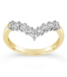 9 STONE WISHBONE DIAMOND RING 