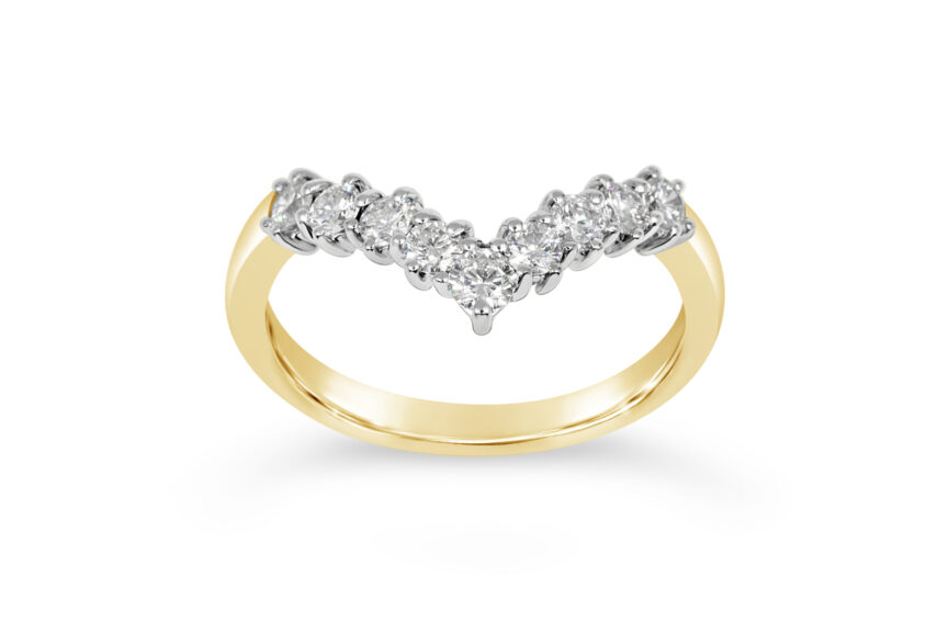 9 STONE WISHBONE DIAMOND RING 
