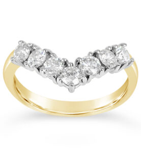 7 STONE WISHBONE RING