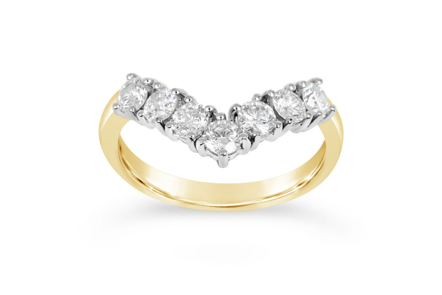 7 STONE WISHBONE RING