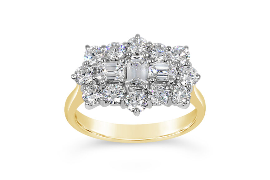 Baguette & Round Cluster Ring - Image 4