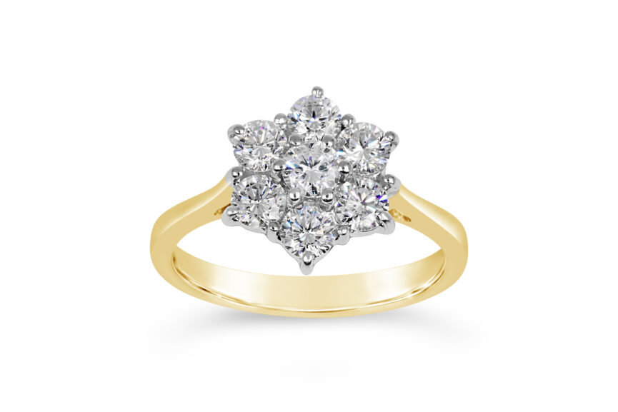 6 x 1 DIAMOND CLUSTER RING