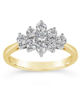 9 Stone Diamond Cluster Ring