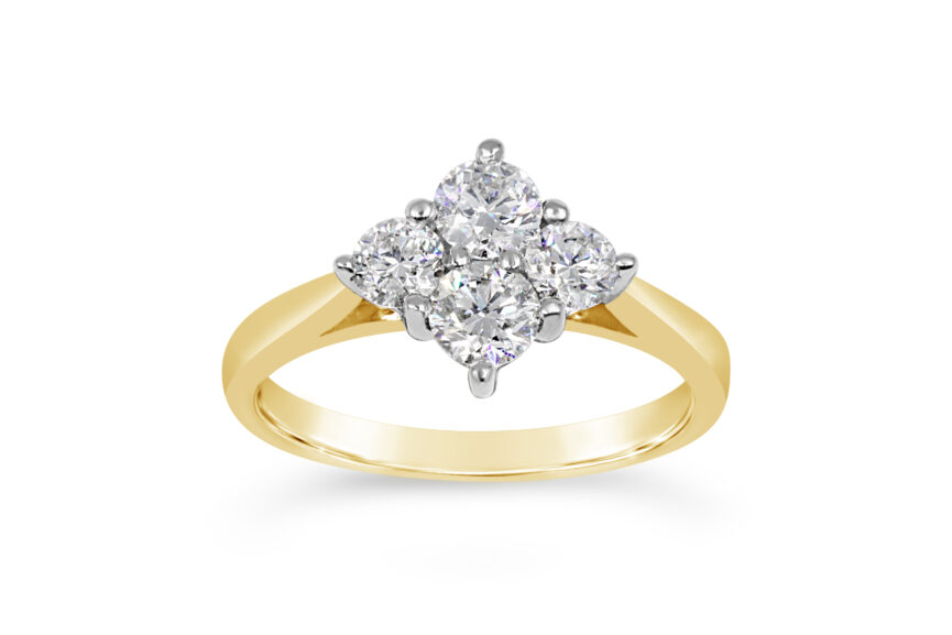 4 STONE DIAMOND CLUSTER RING