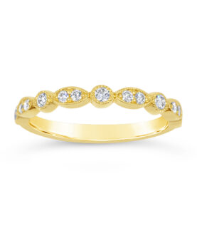 PAVE MILGRAIN DIAMOND WEDDING RING