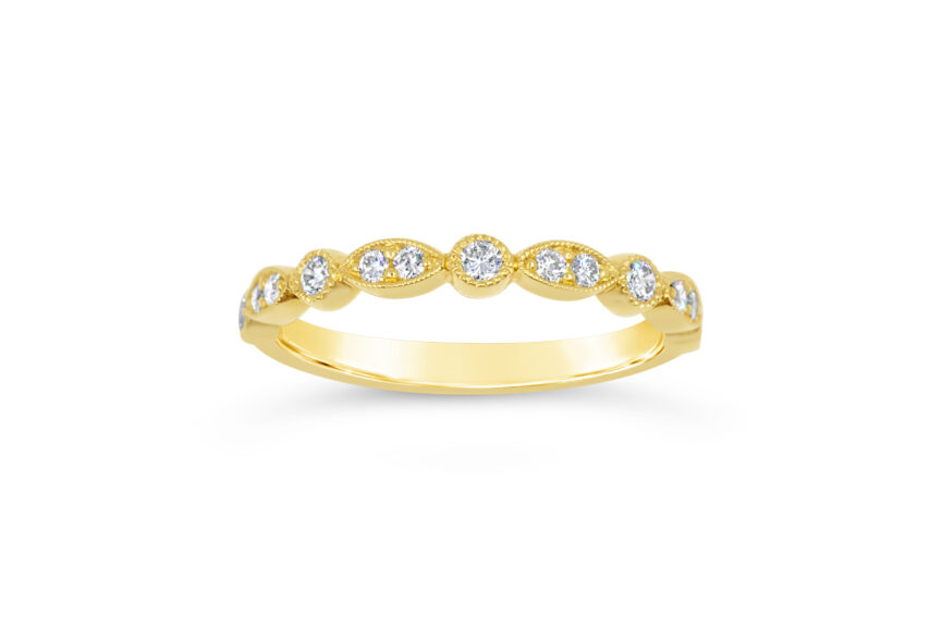 PAVE MILGRAIN DIAMOND WEDDING RING