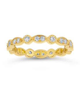 FULL PAVE M/GRAIN DIAMOND WEDDING RING