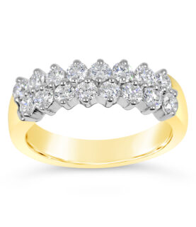 2 Row Half Eternity Ring