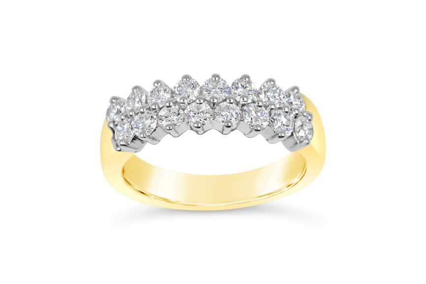 2 Row Half Eternity Ring