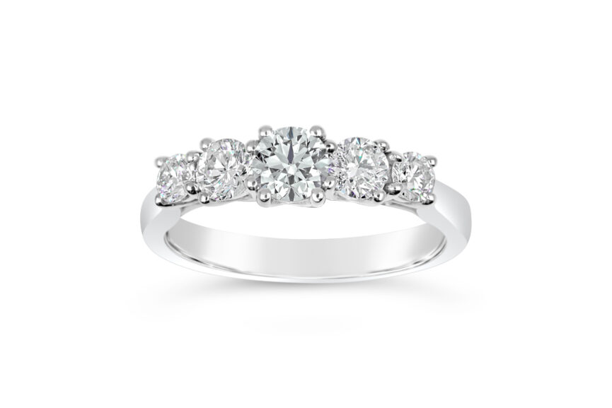 ROUND 5 STONE UNDERWIRE RING