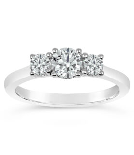 ROUND 3 STONE PARALLEL SHANK RING