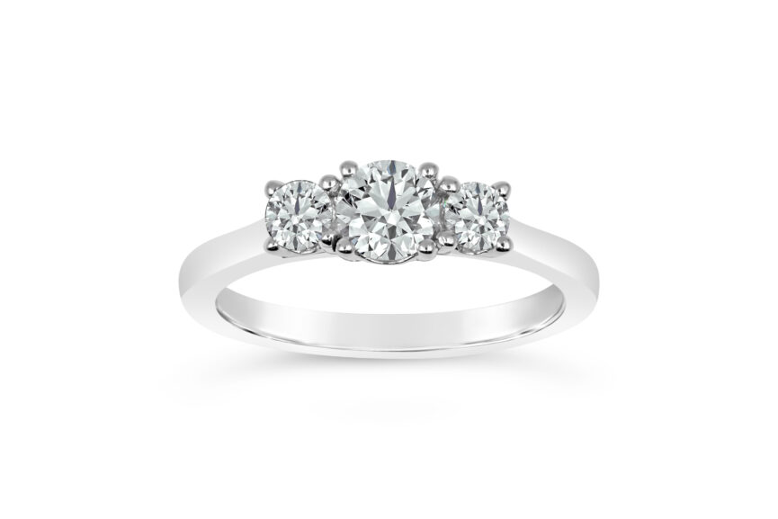 ROUND 3 STONE PARALLEL SHANK RING