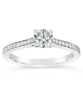 ROUND SINGLE STONE MICRO SHOULDERS RING(WRF)