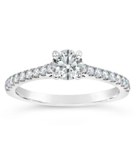 Round Single Stone Tulip Tappered Micro