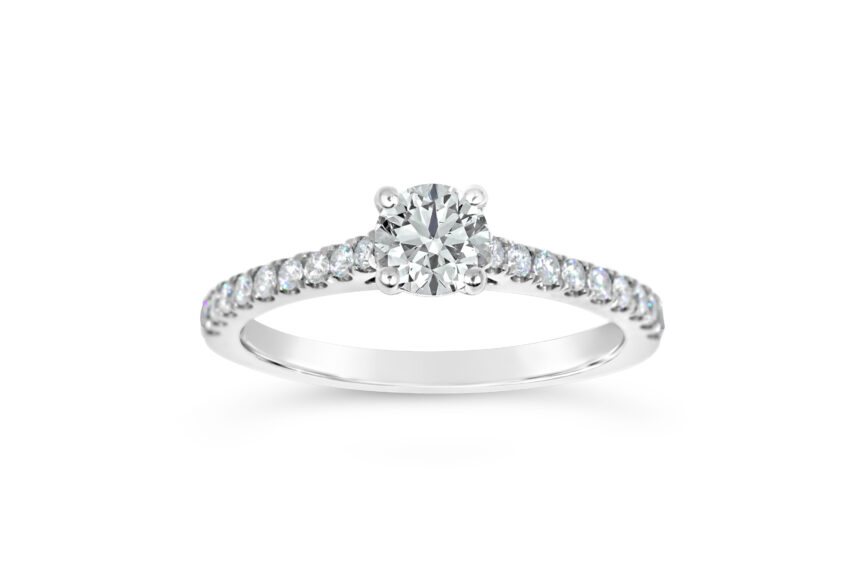 Round Single Stone Tulip Tappered Micro