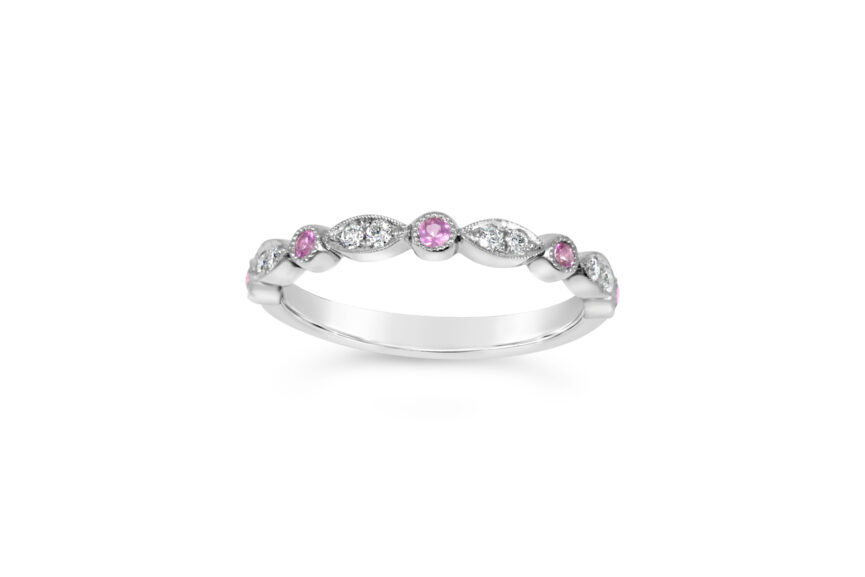 PAVE MILGRAIN WEDDING BAND
