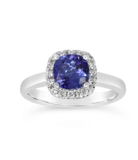 TANZANITE MICRO HALO RING