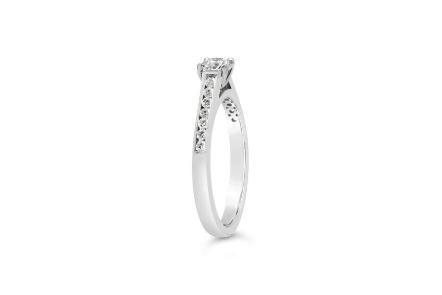 SINGLE STONE CHANNEL SET SHANK RING - Image 3