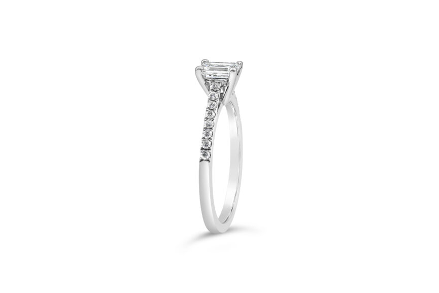 Emerald Cut Single Stone Mini Micro - Image 3